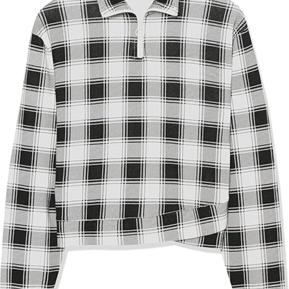 EleVen by Venus Williams One More Time Pullover Women's Size S Black White Plaid - Picture 8 of 8